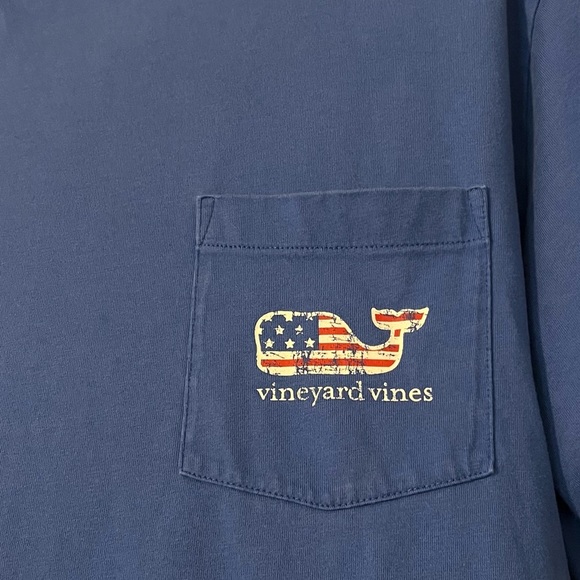 Vineyard Vines Flag Whale Short Sleeve Pocket Tee - Picture 3 of 7